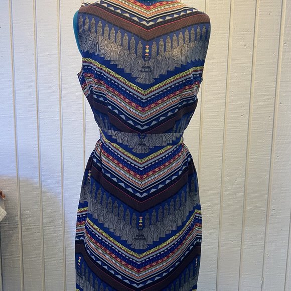 Mara Hoffman Blue and Brown Patterned Mini Dress - Picture 1 of 5
